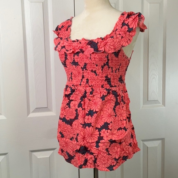 Ingrid & Isabel Maternity Top Off Shoulder Ruffle Coral Orange Size S - Picture 3 of 9